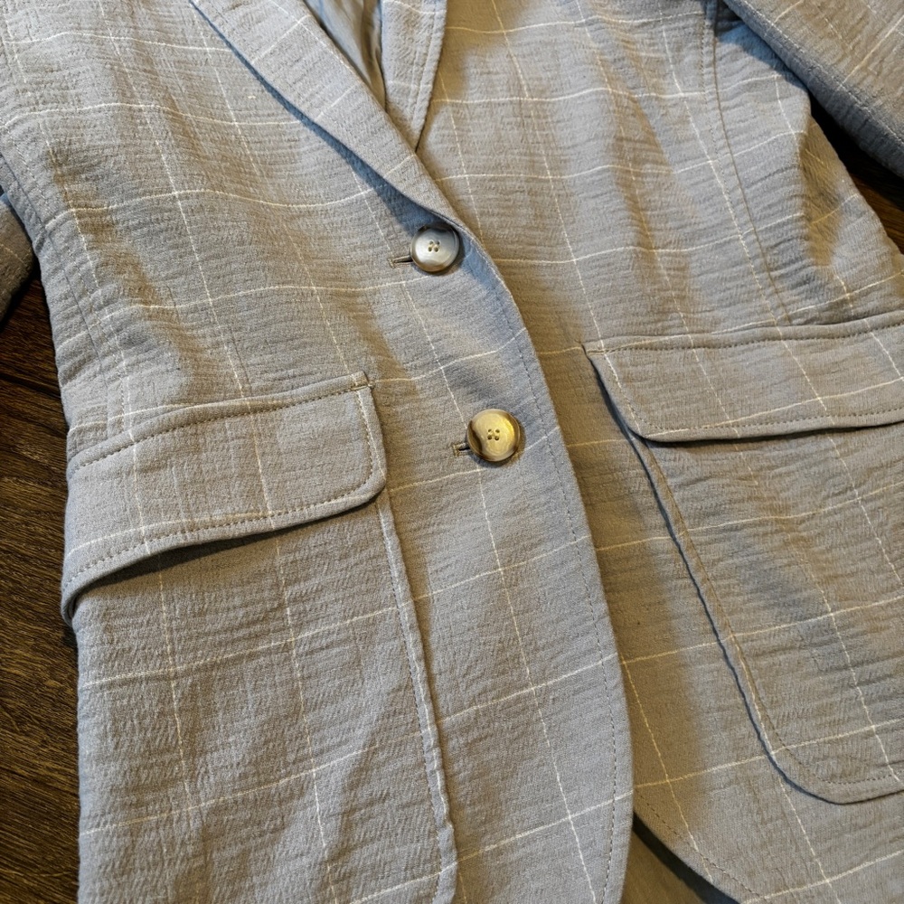 Madewell Light Blue Plaid Blazer - Picture 2 of 7